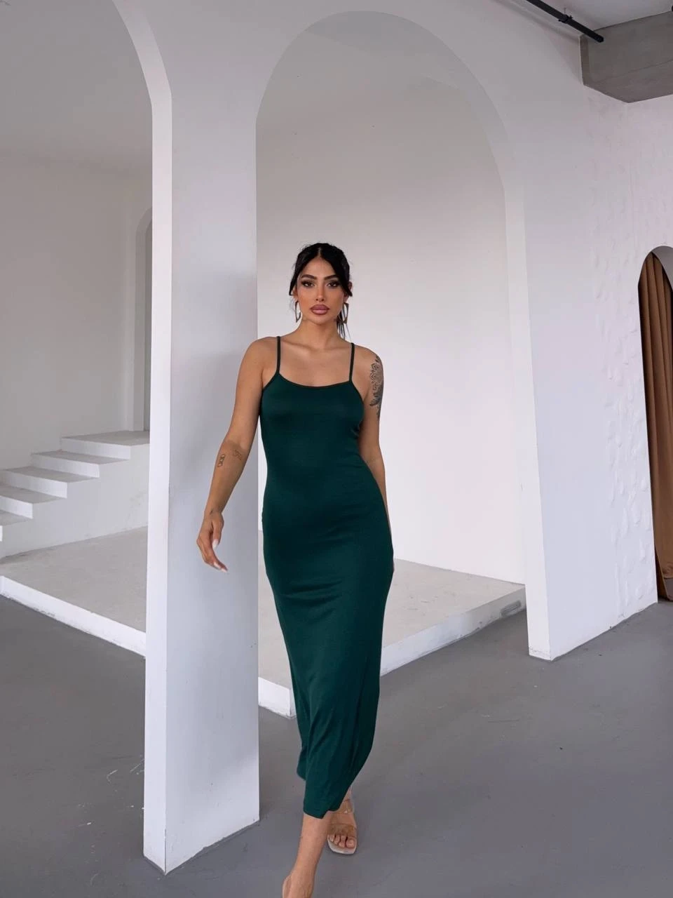 Ayarlanabilir Askılı Elbise Yeşil