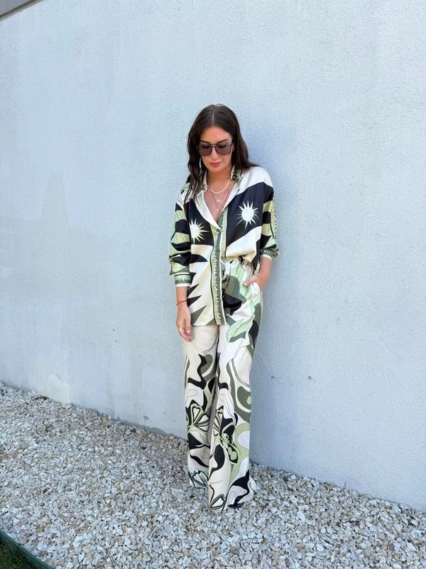 Beli Lastikli Tasarım Desen Saten Takım