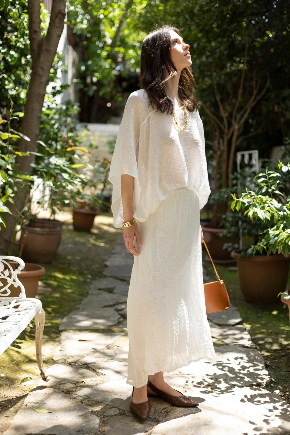 Bluz ve Etek Takım Beyaz