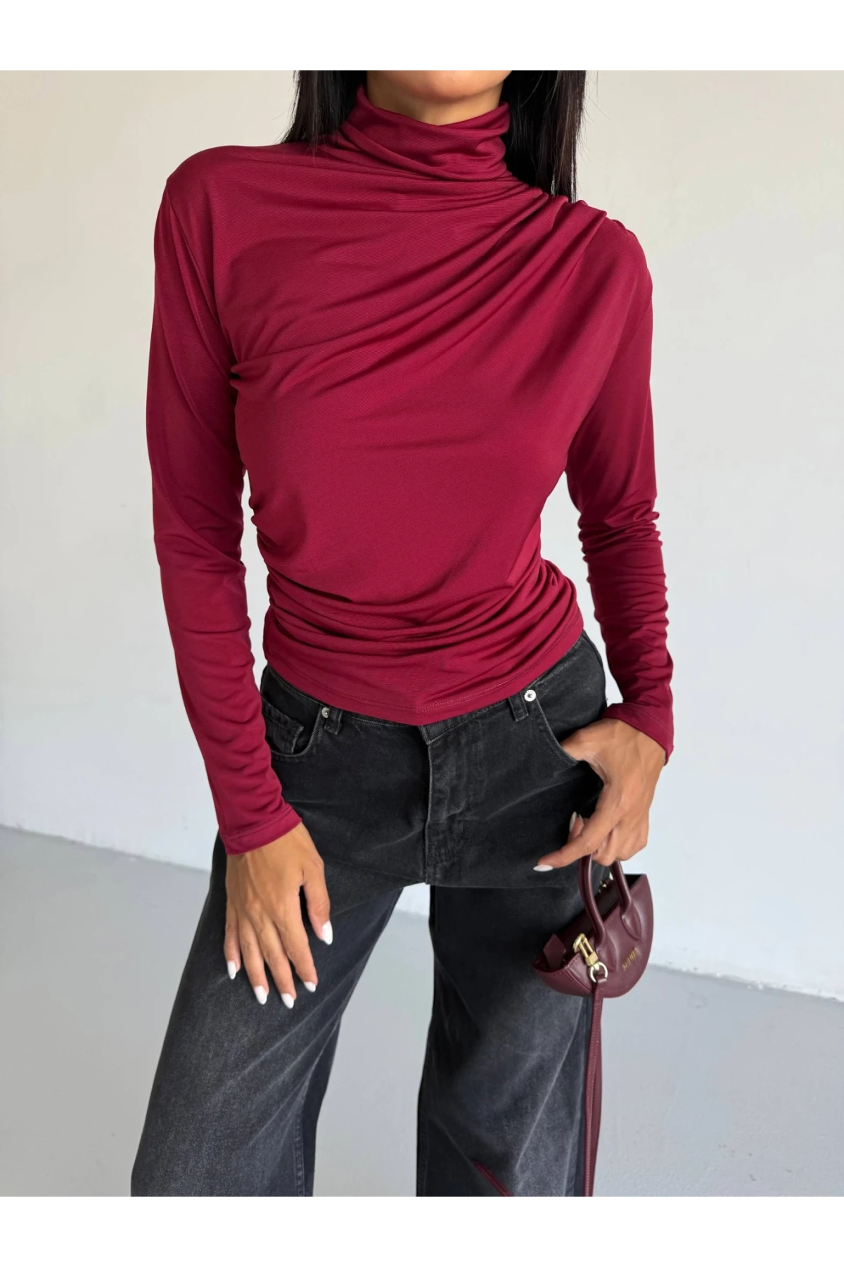 Boğazlı Bordo Sandy Bluz