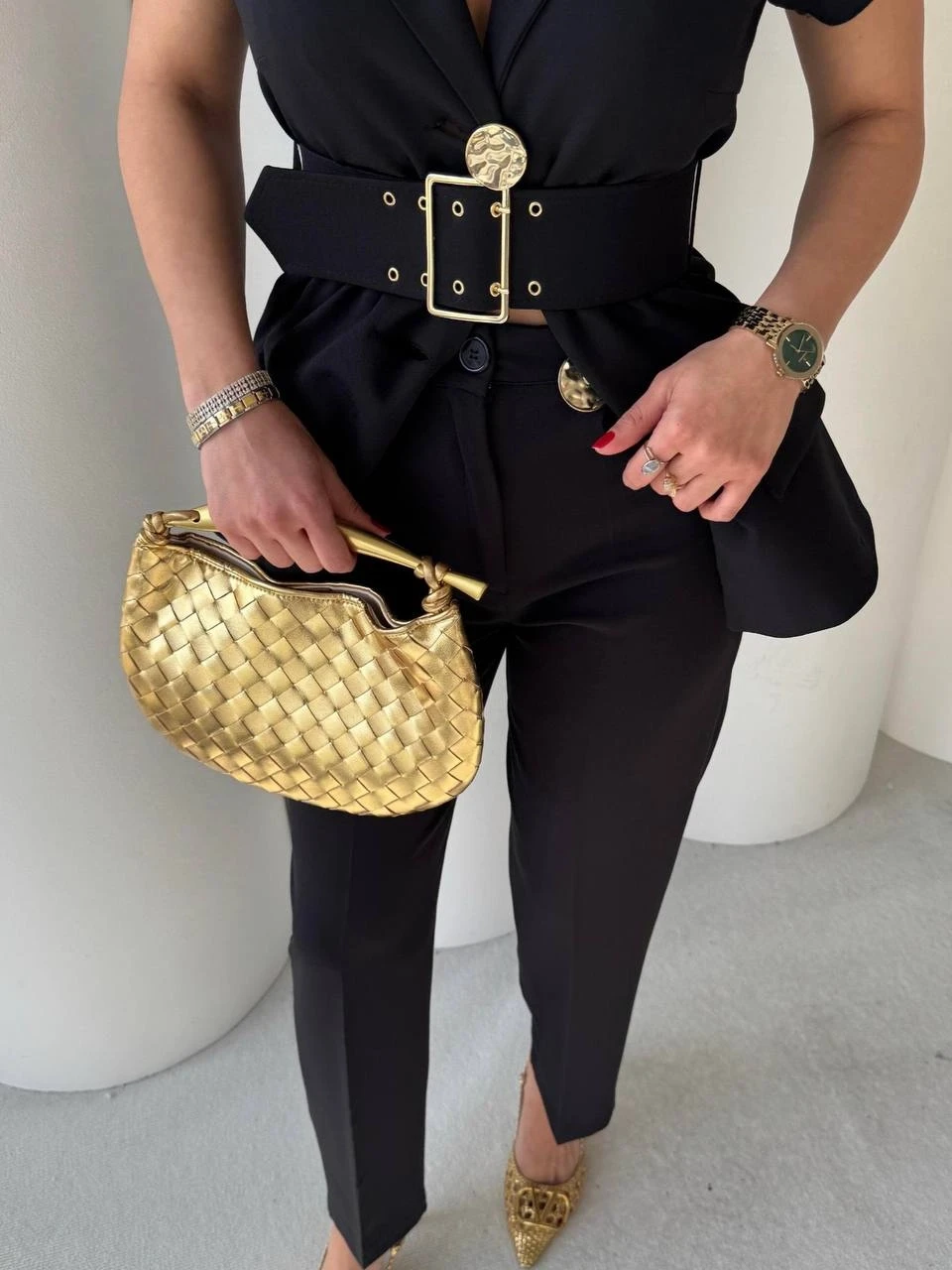 Dabıl Kumaş Yelek Pantalon Takım Siyah