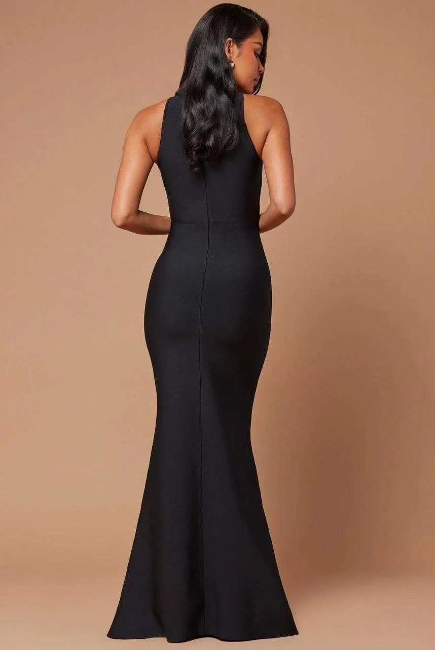 Dalgıç Kumaş Lazer Kesim Taş Detay Elbise