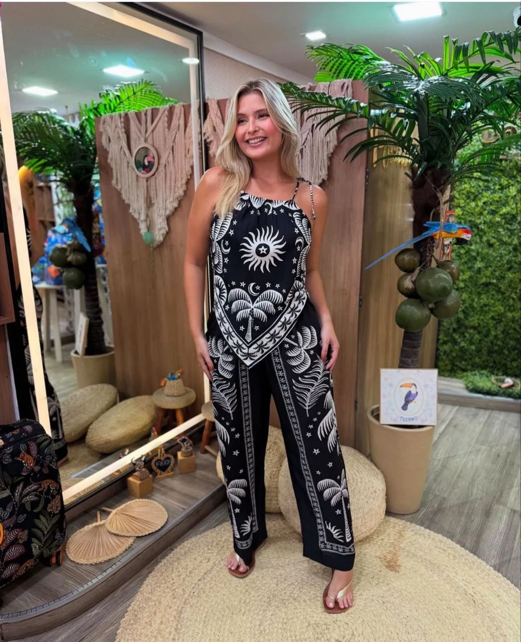 Desenli Alt Üst Takım Jessica Kumaş