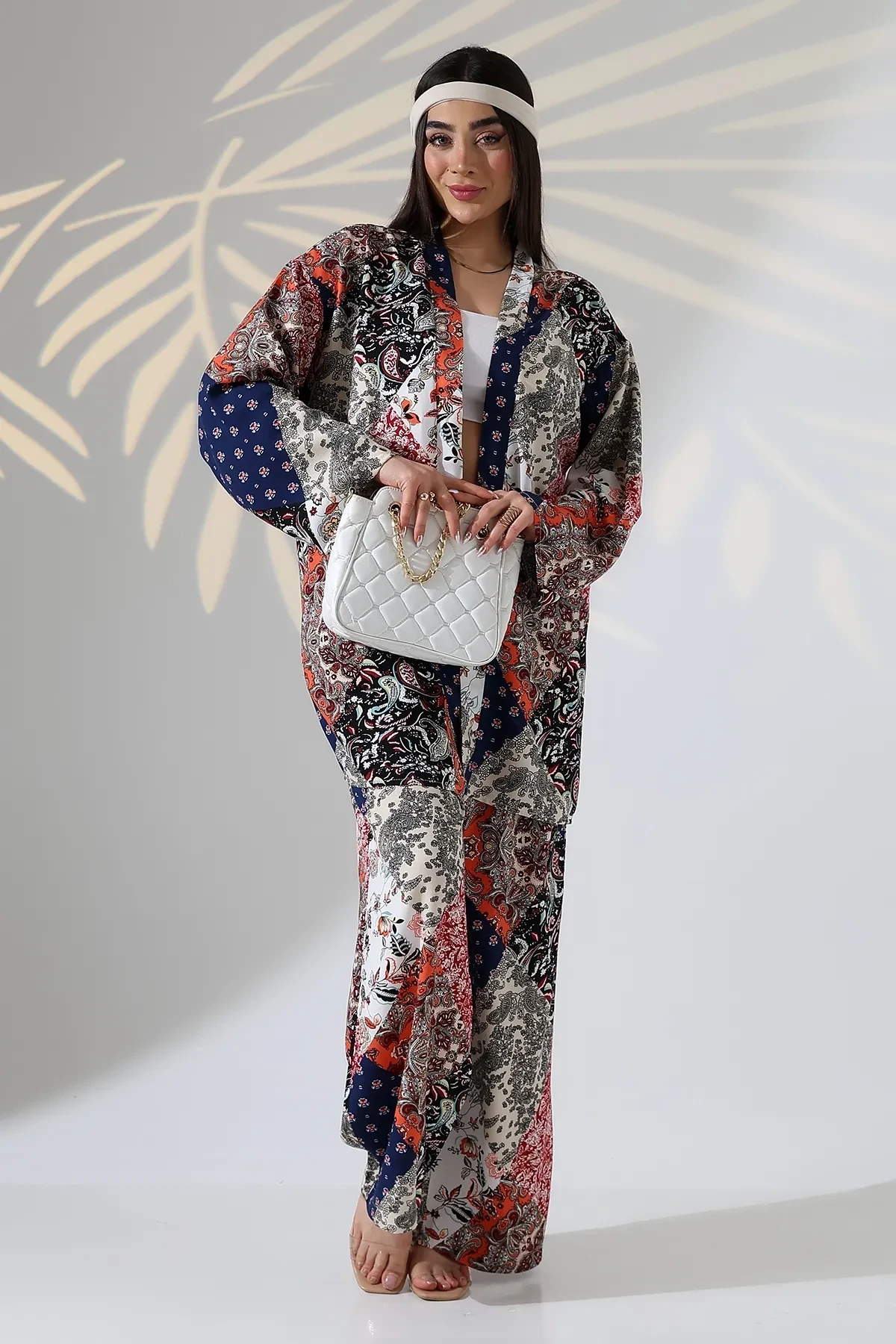 Desenli Viskon Kimano Alt Üst Takım