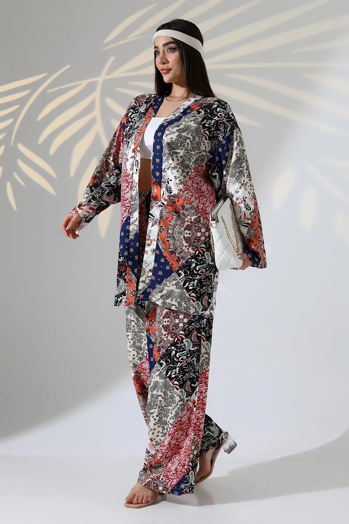 Desenli Viskon Kimano Alt Üst Takım