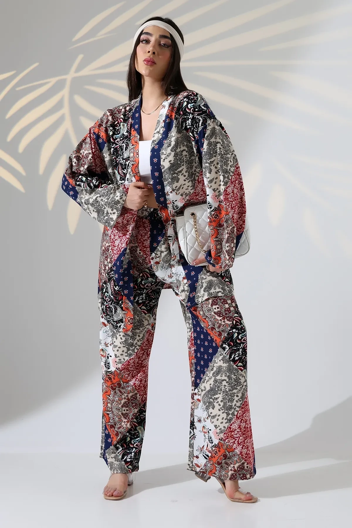 Desenli Viskon Kimano Alt Üst Takım