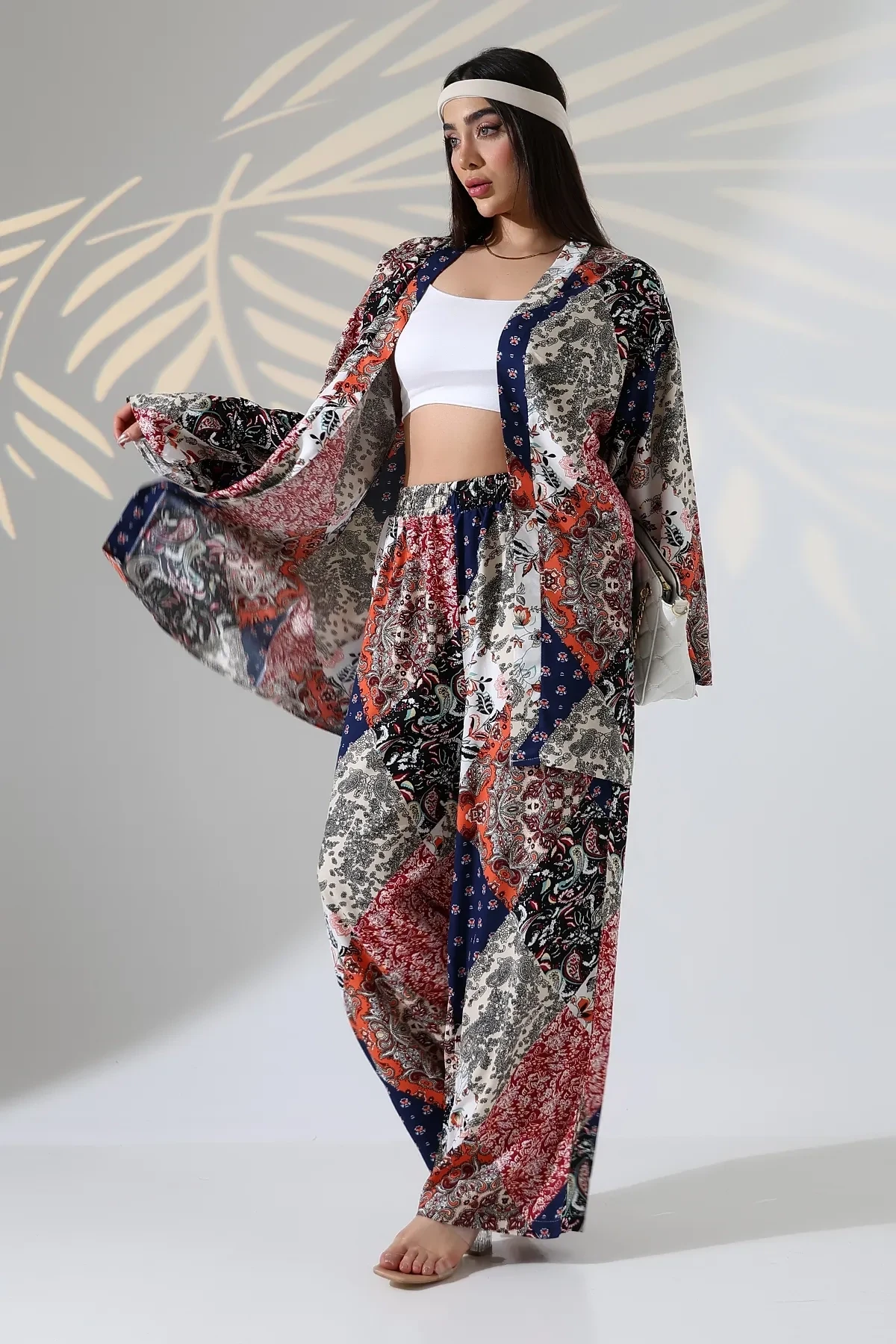 Desenli Viskon Kimano Alt Üst Takım