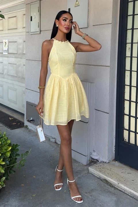 Galezzo Mini Elbise Sarı