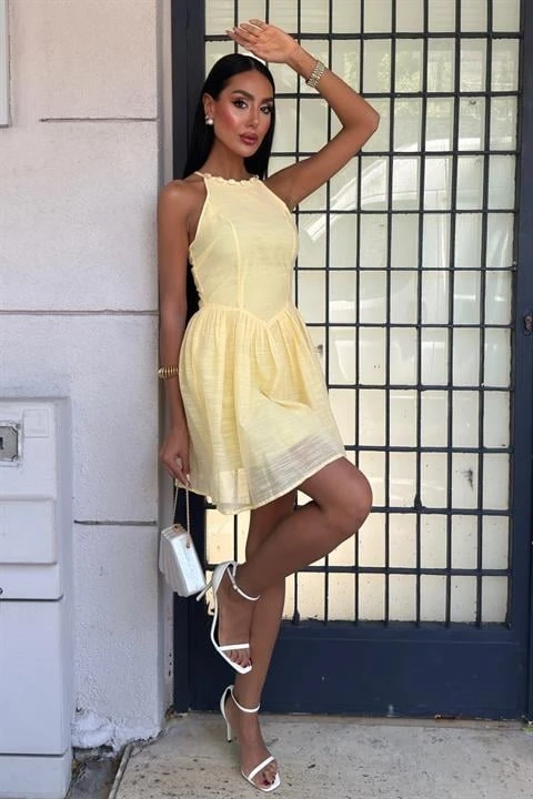 Galezzo Mini Elbise Sarı