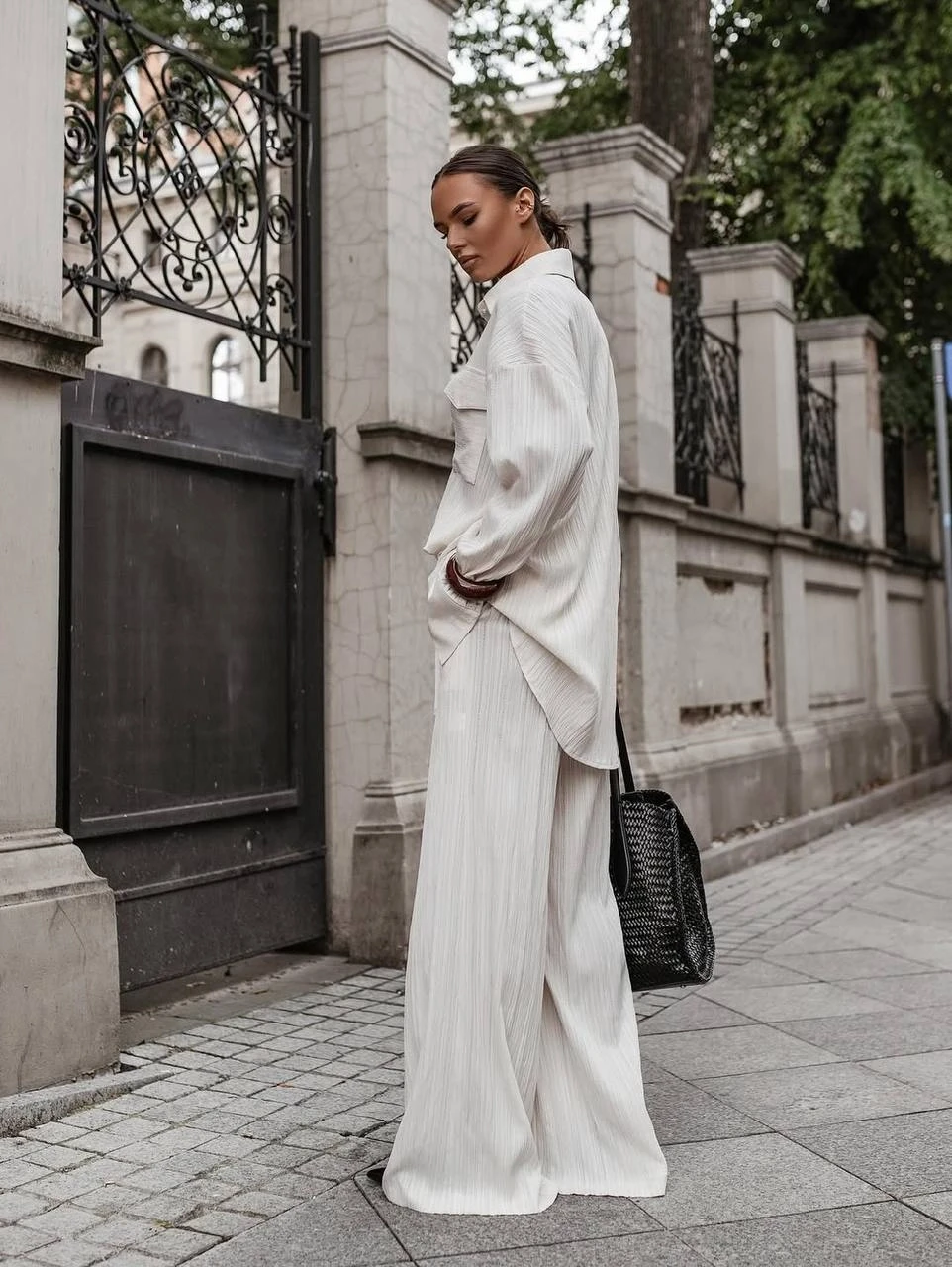 Gömlek Pantalon Tasarım Takım Ekru