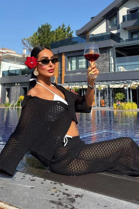 Jenny Ajurlu Etek Takım Siyah