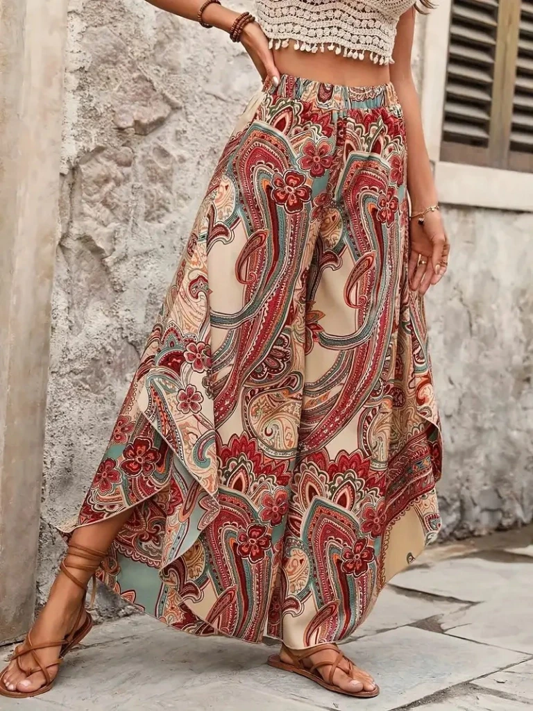 Yüksek Bel Lastikli Geniş Paçalı Süprem Pantolon