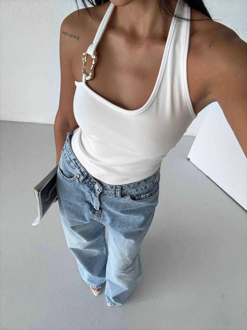 Omuz Toka Detay Bluz