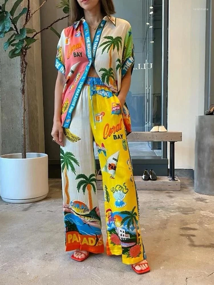 Paradise Desenli Takım İthal Hawai Kumas