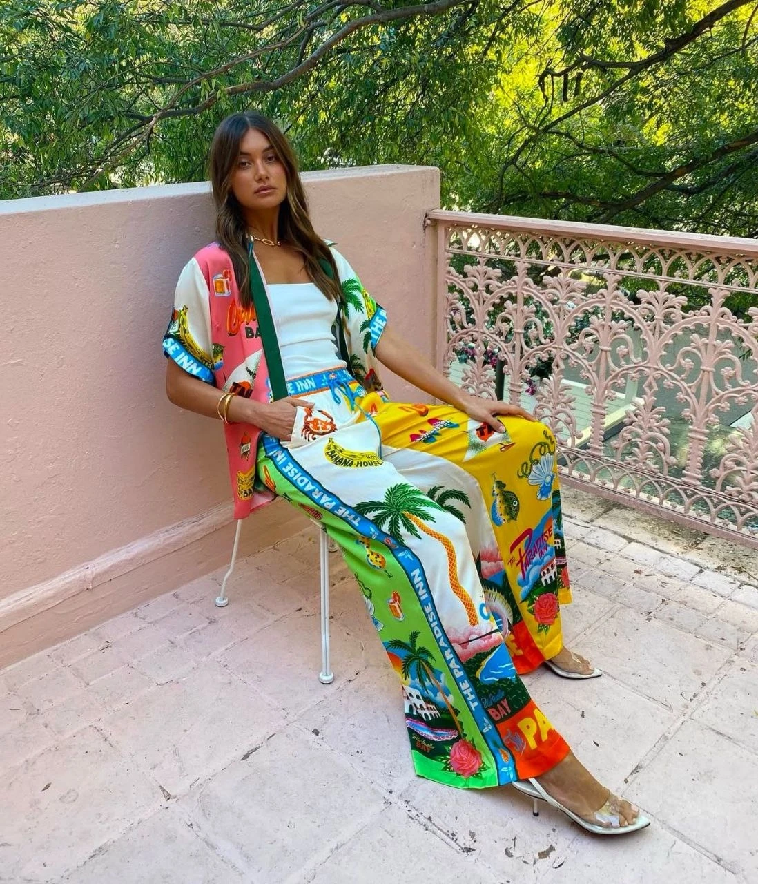 Paradise Desenli Takım İthal Hawai Kumas