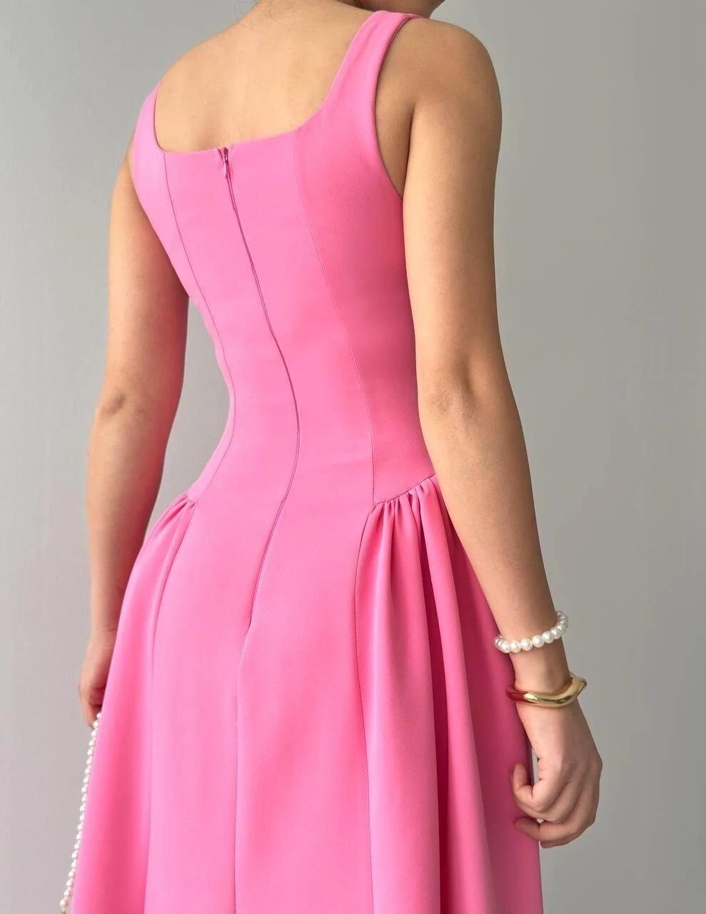 Piliseli Elbise Pembe