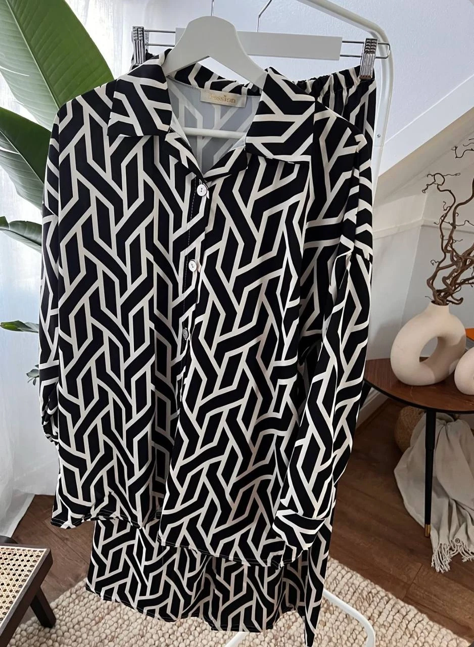 Saten Kumaş Gömlek Pantalon Takım