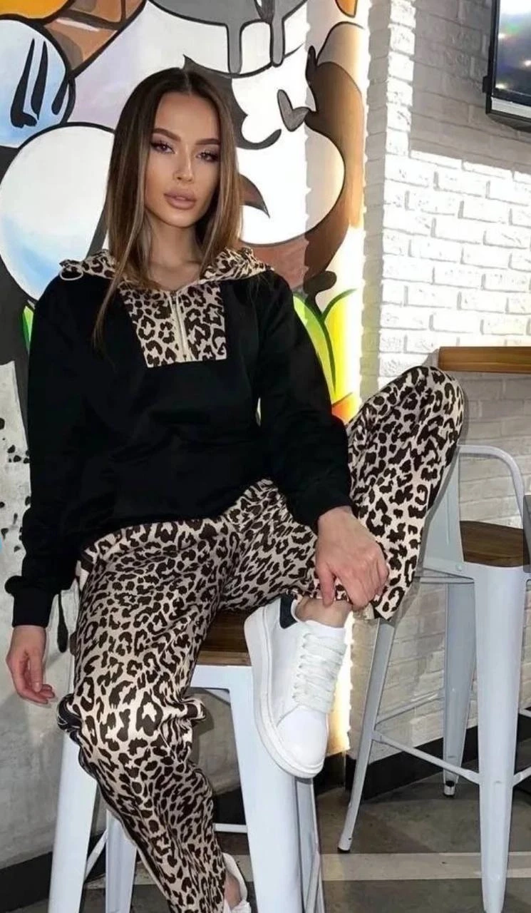 Skuba Kumaş Üç İplik Dijital Baskılı Siyah Takım