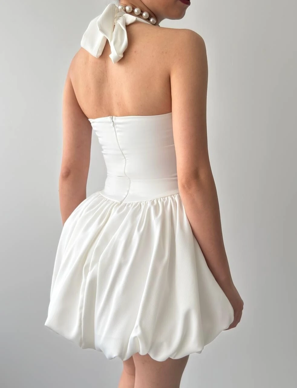 Slim Mini Elbise Beyaz