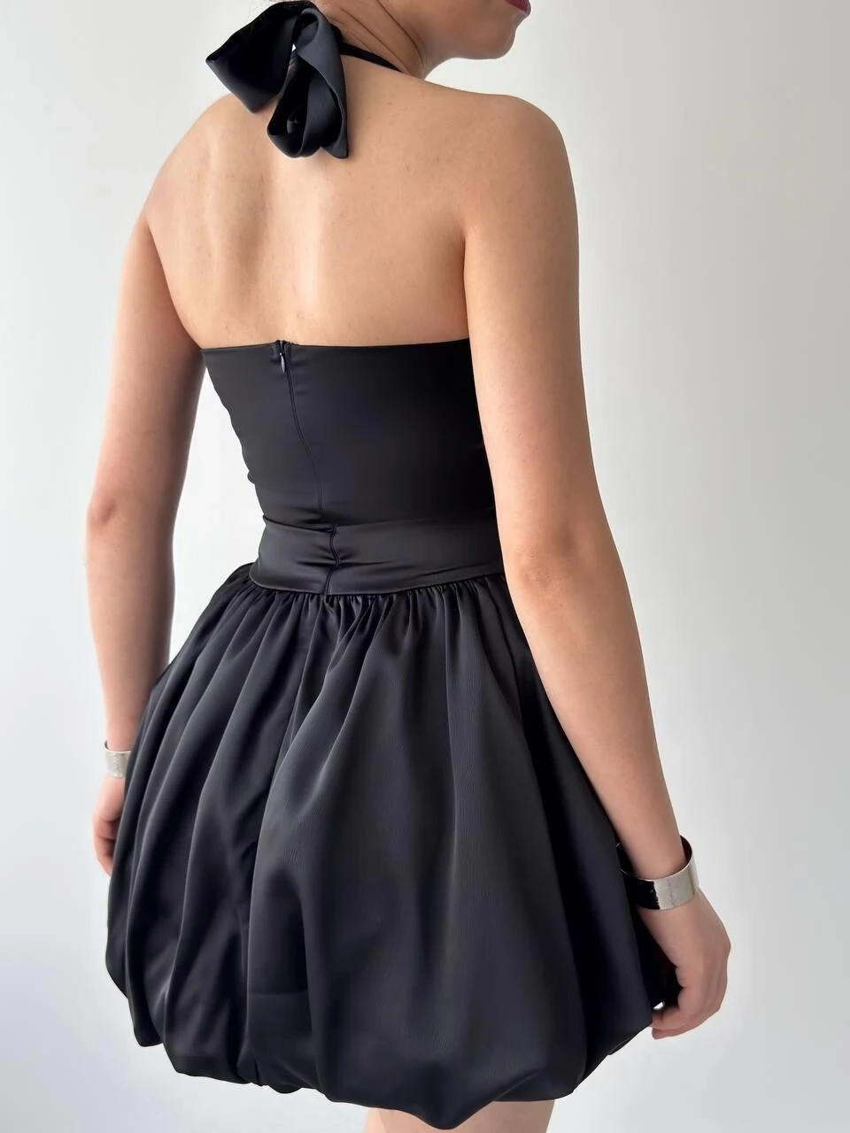 Slim Mini Elbise Siyah