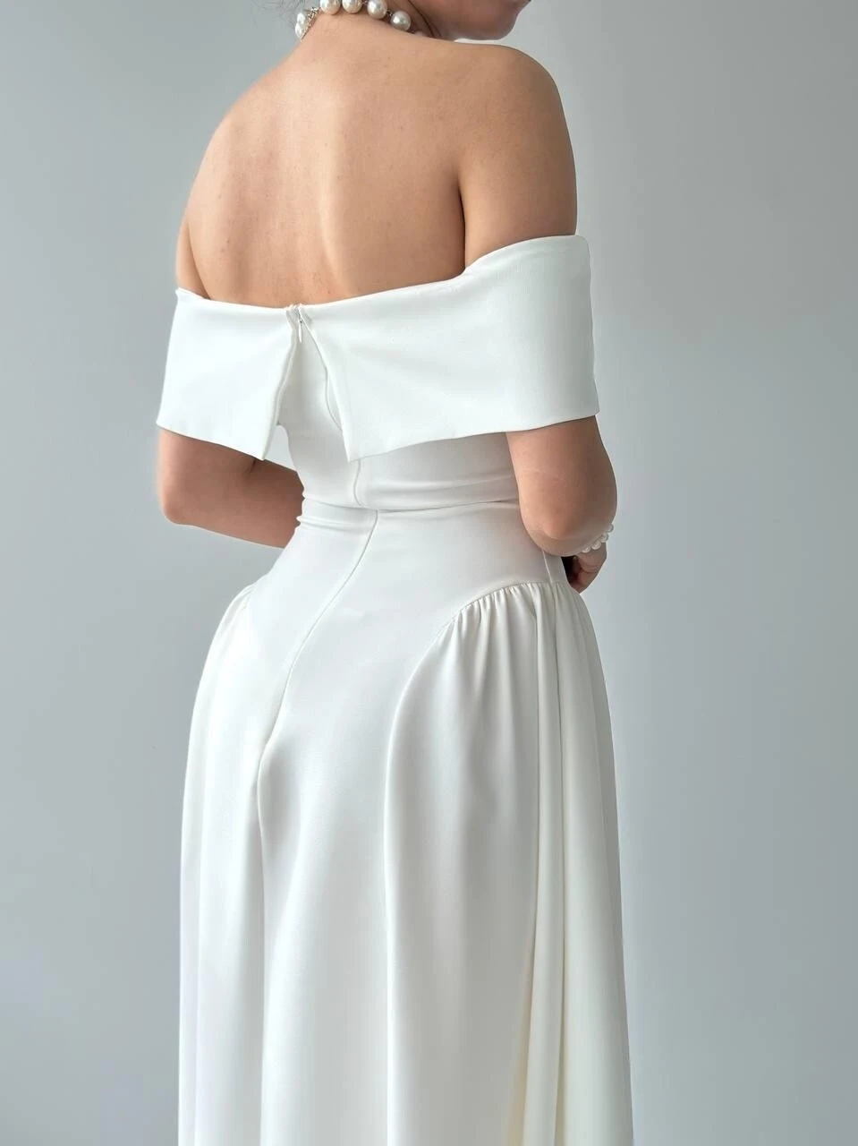 Stars Straplez Elbise Beyaz