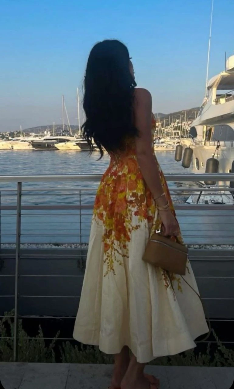 Zimmerman Model Keten Elbise Turuncu