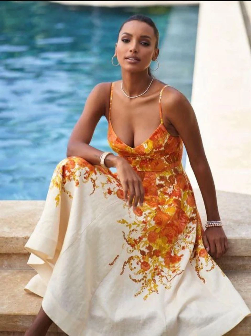 Zimmerman Model Keten Elbise Turuncu