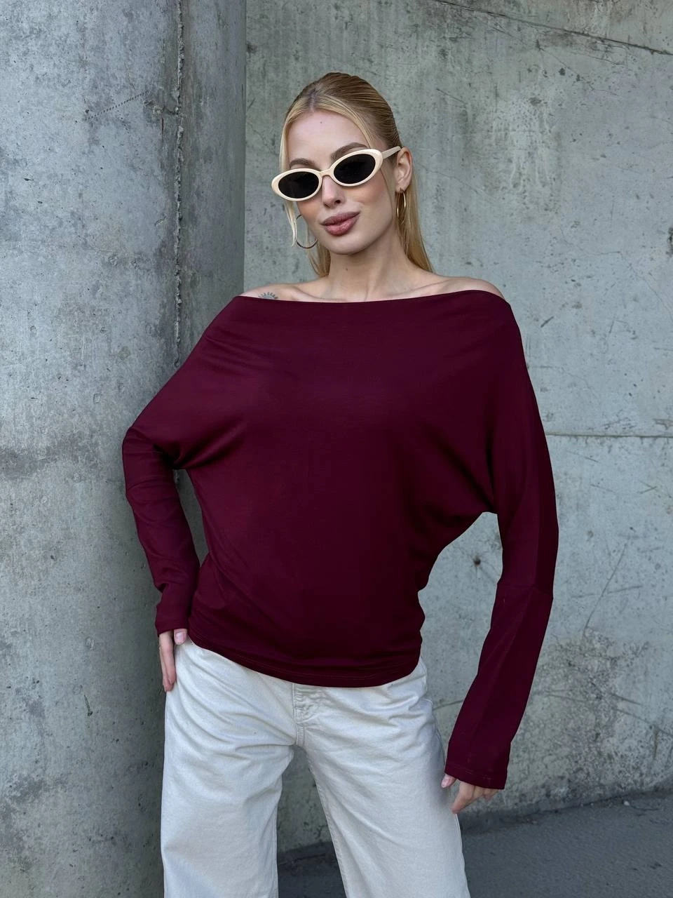 Asimetrik Detay Uzun Kol Bluz