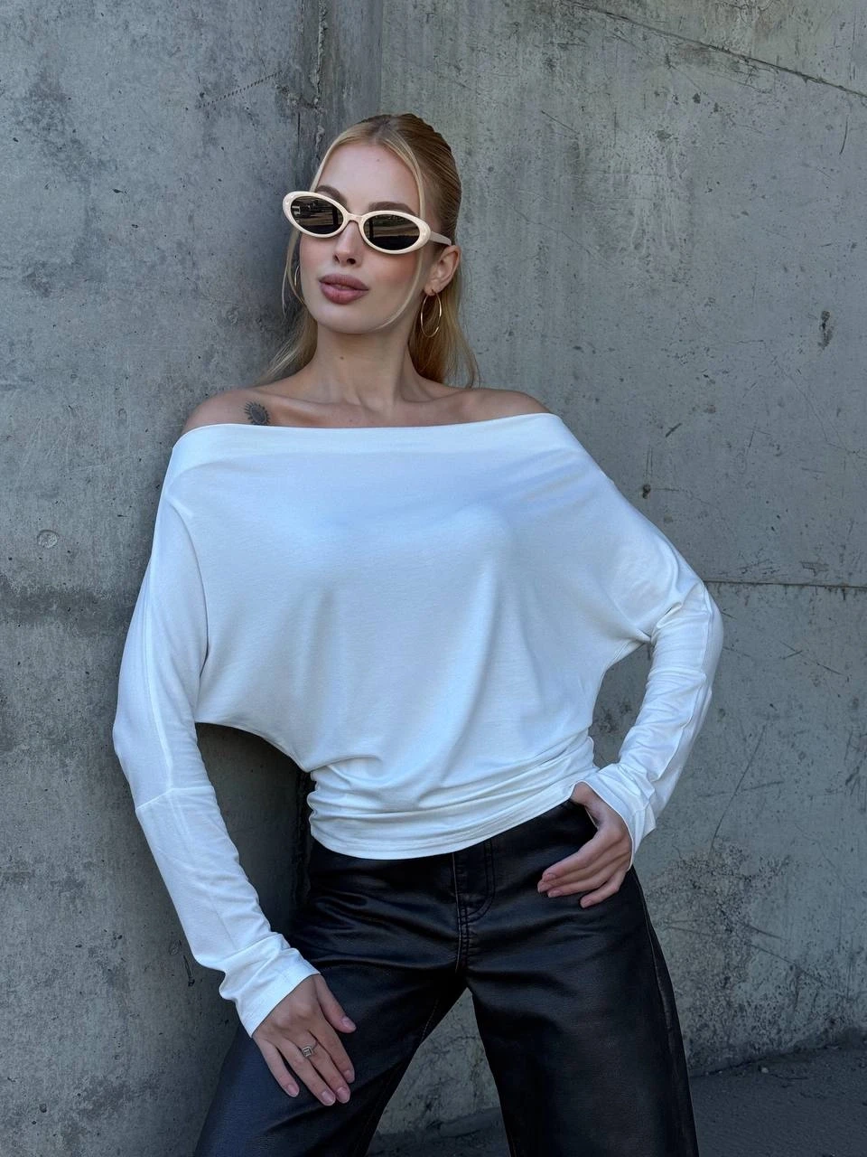 Asimetrik Detay Uzun Kol Bluz