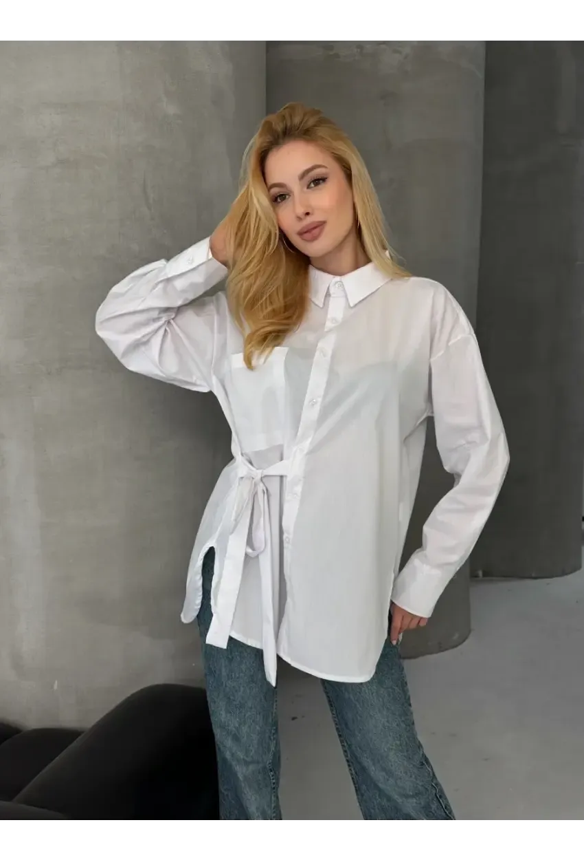 Bağlama Detay Oversize Gömlek