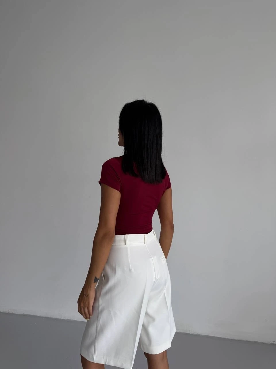 Basic Kısa Kol Sandy Bluz Bordo