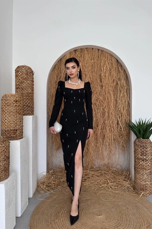 Boe İnci Detaylı Elbise