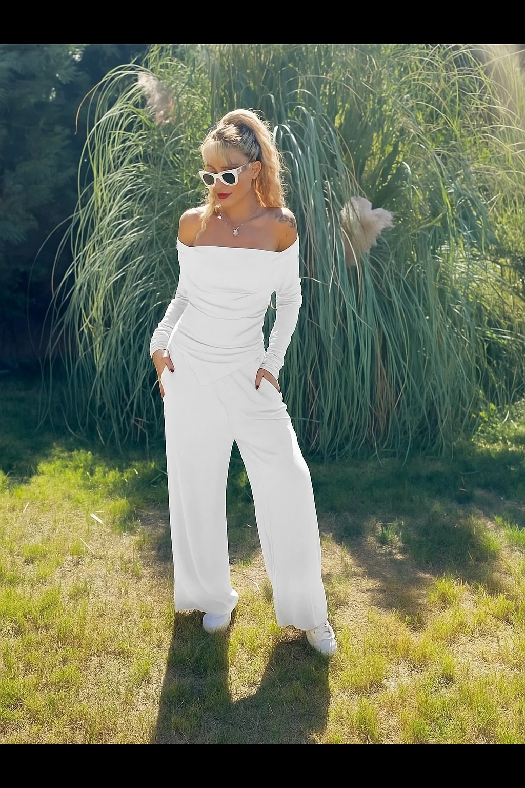 Buzi Kumaş Takım Beyaz