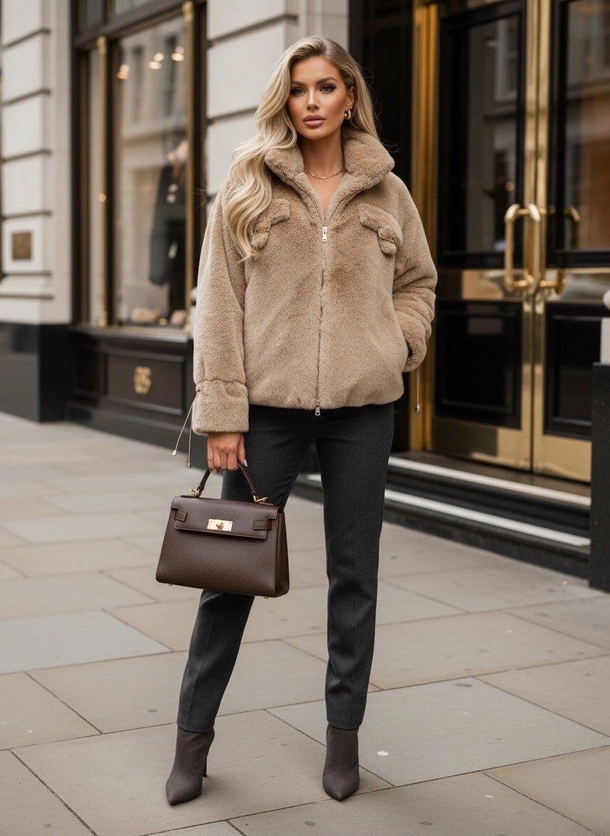 Cep Aksesuar Detay Kürk Mont