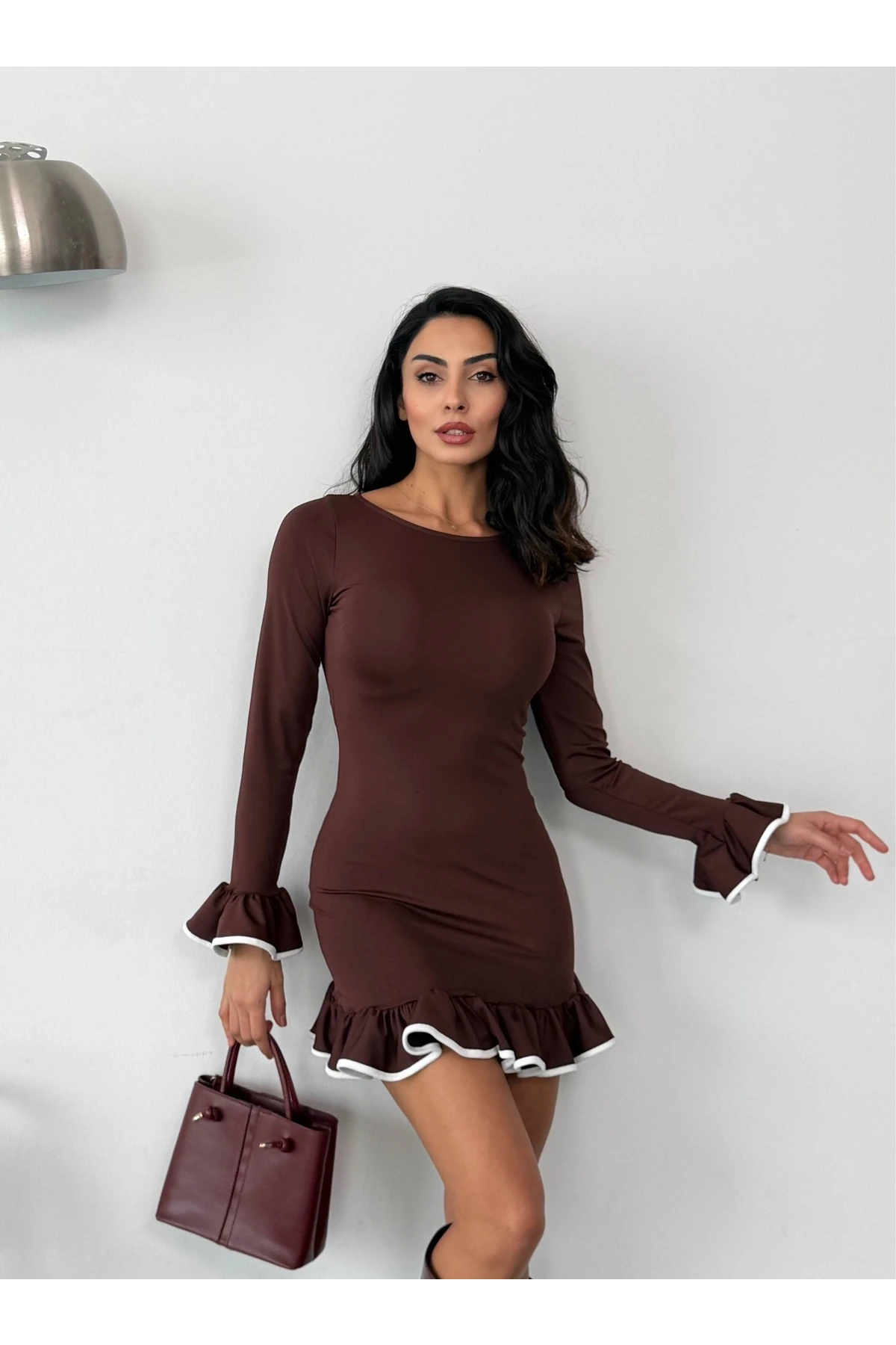 Dalgıç Kumaş Biyeli Elbise