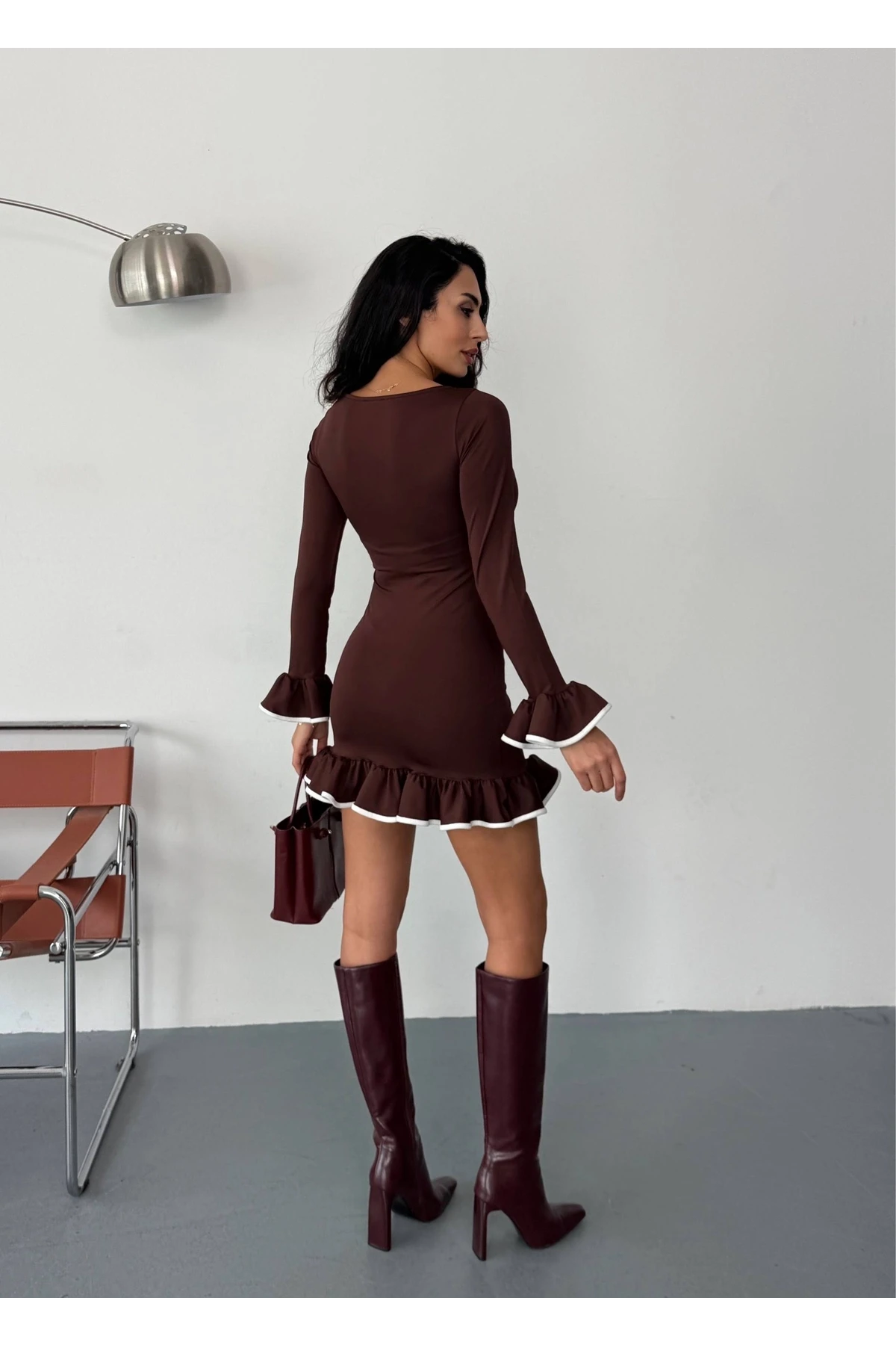 Dalgıç Kumaş Biyeli Elbise