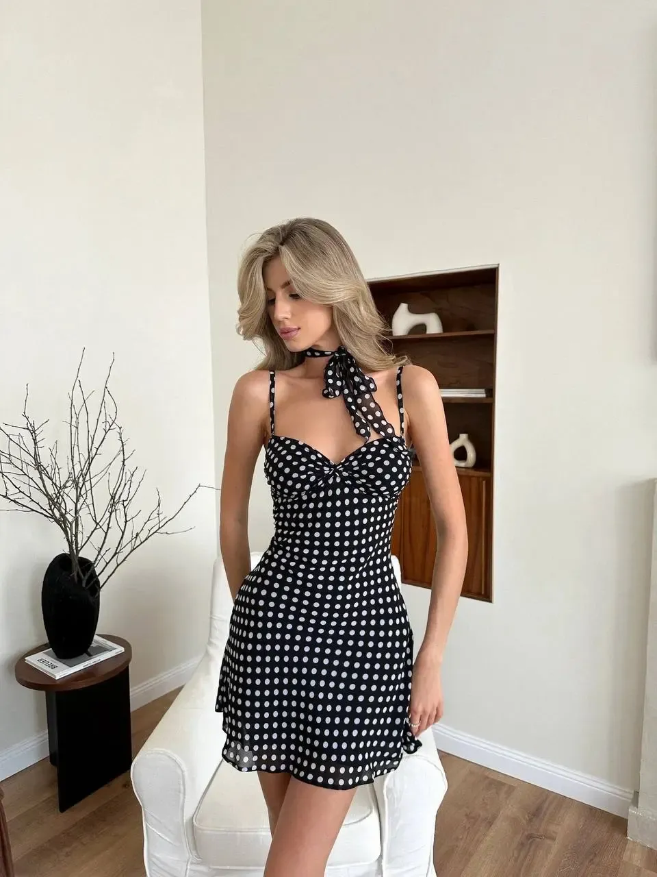 Dijital Baskılı Likralı Glop Detaylı Mini Elbise