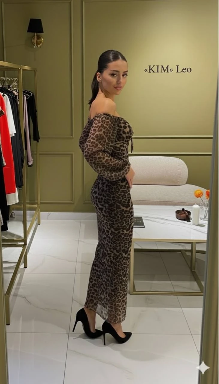 Dijital Baskılı Likralı Tül Kumaş Astarlı Drapeli Elbise