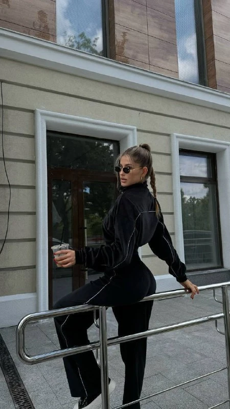 Fransız Kadife Eşofman Takım Siyah