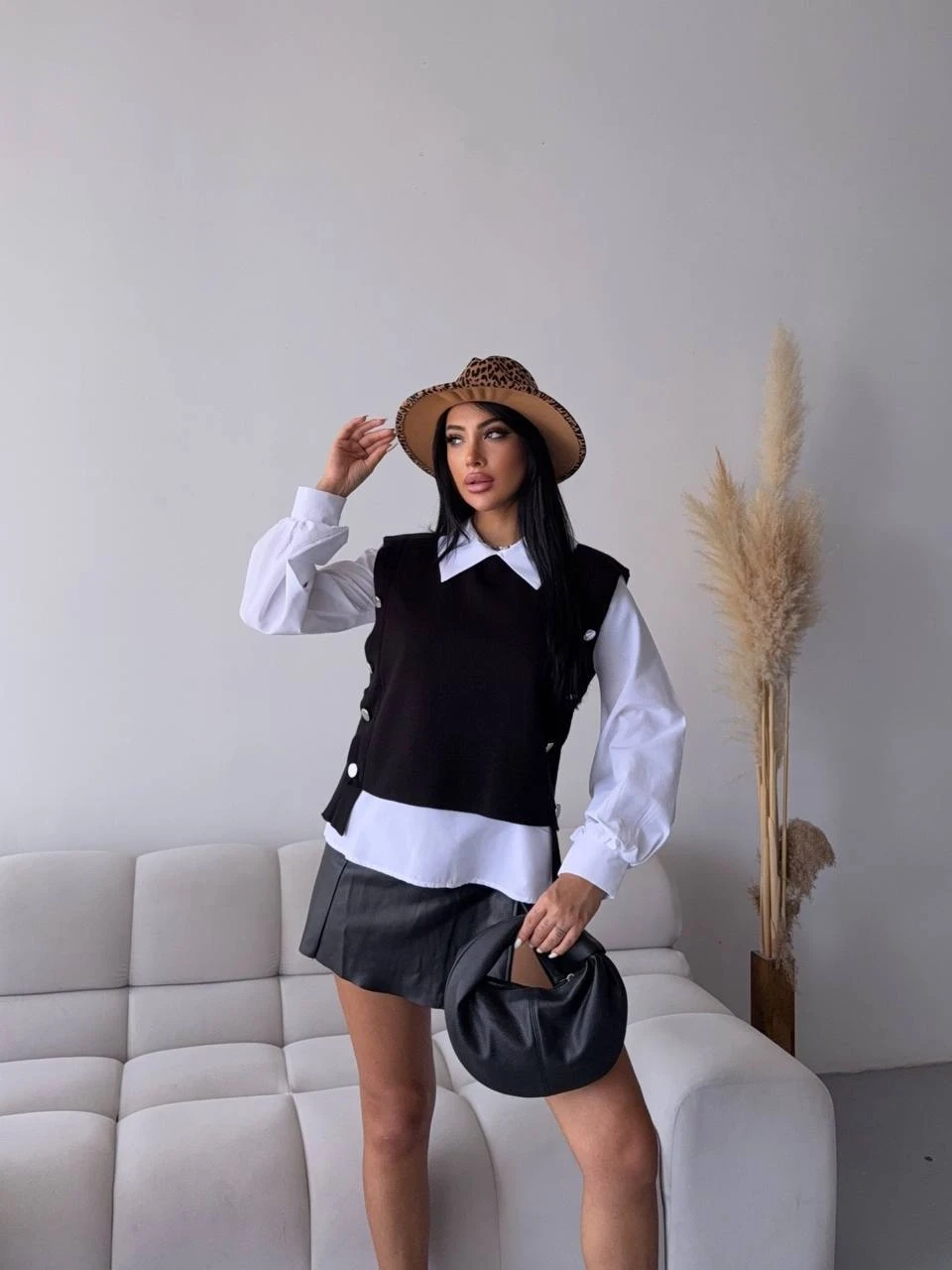 Gömlek Detay Triko Bluz