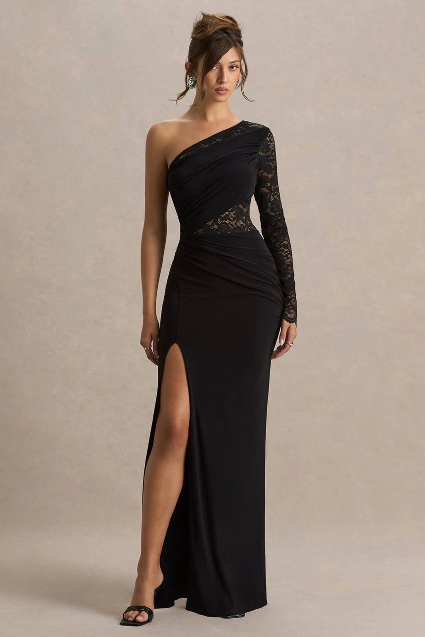 İthal Modal Kumaş Yırtmaçlı Maxi Boy Elbise