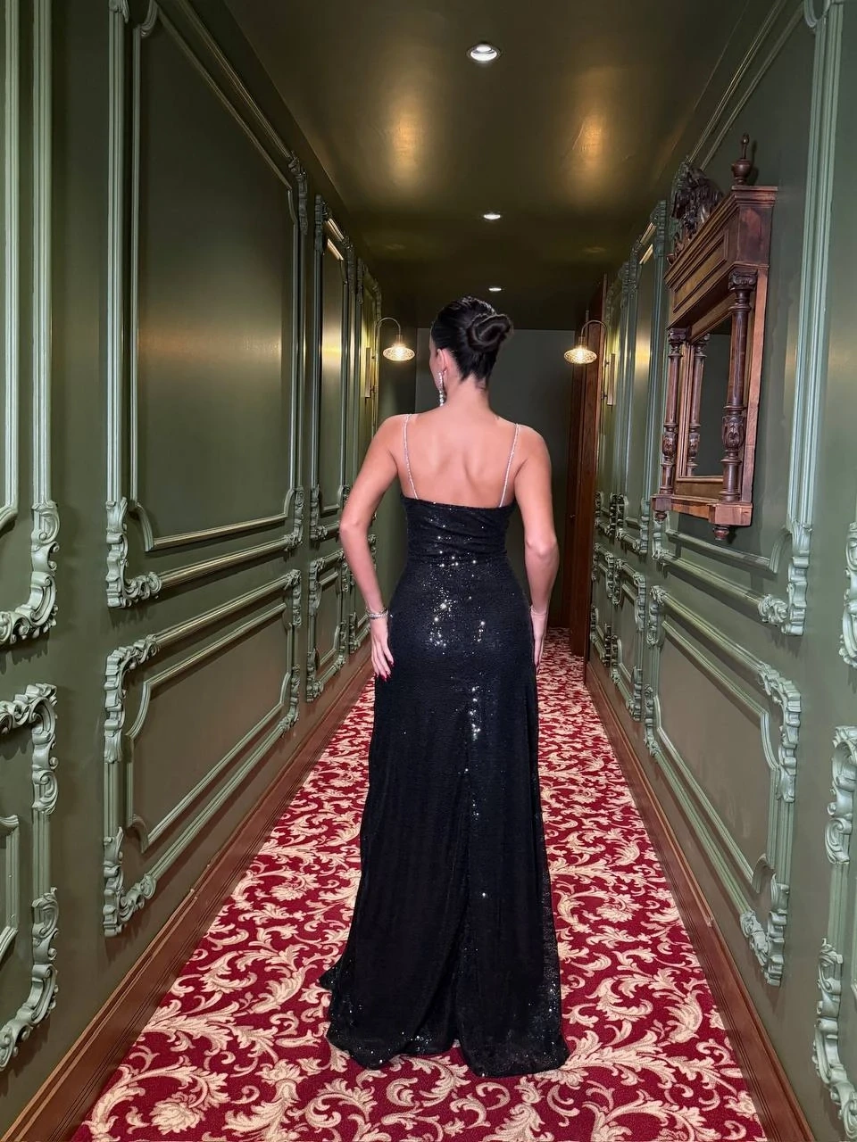 İthal Pulpayet Yırtmaçlı Maxi Elbise