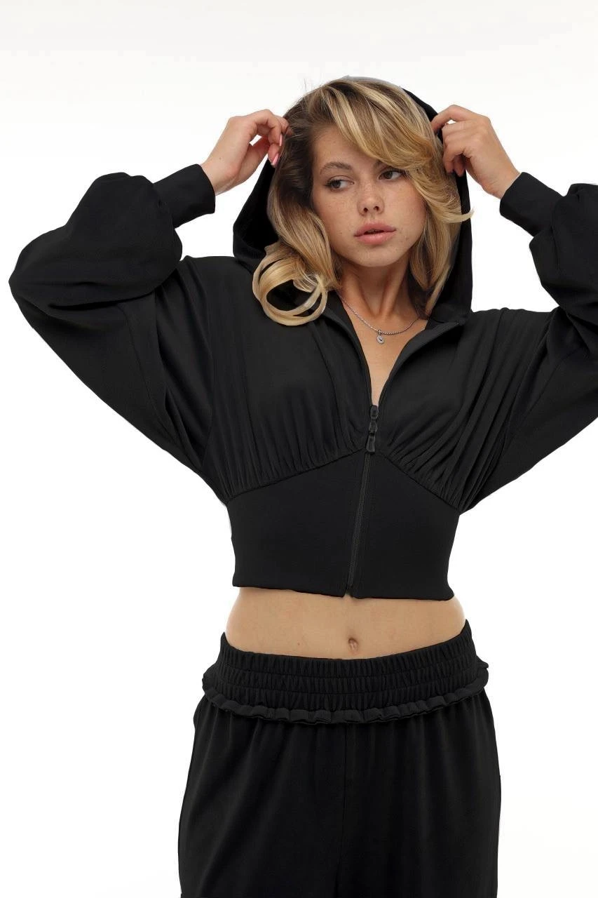 Kadife Kumaş 3lü Eşofman Takımı Siyah