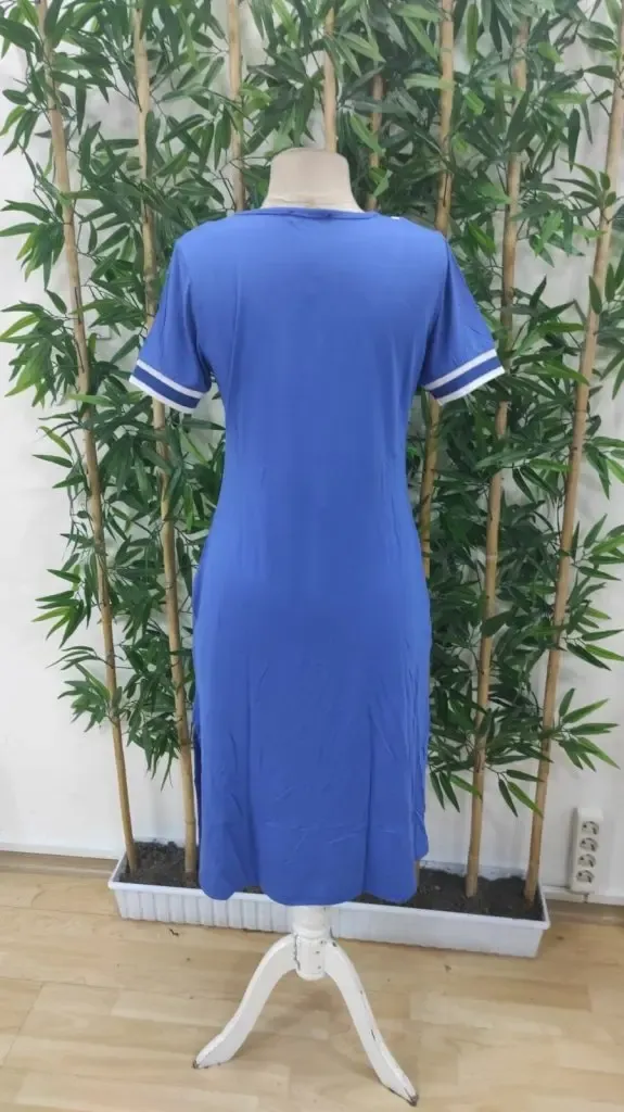 Kadın Kısa Kollu V Yaka Ve Yaka Ribana Detay Midiboy Viskon Elbise, 27055