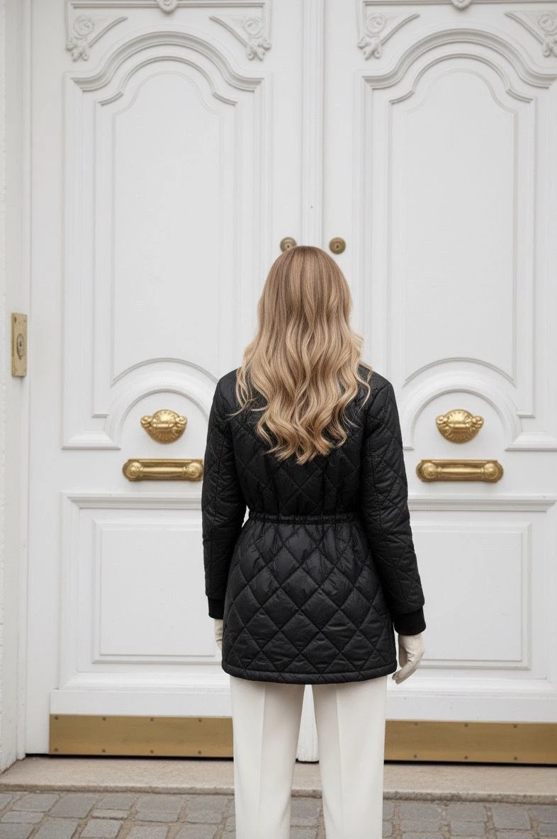 Kapitone Kaşe Detaylı Mont