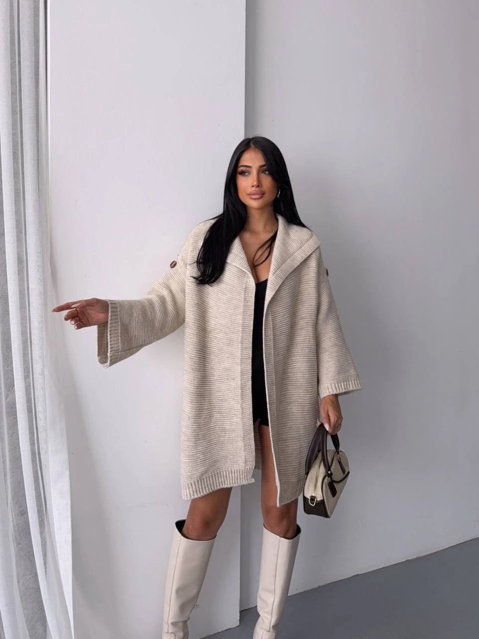 Kol Detay Triko Hırka