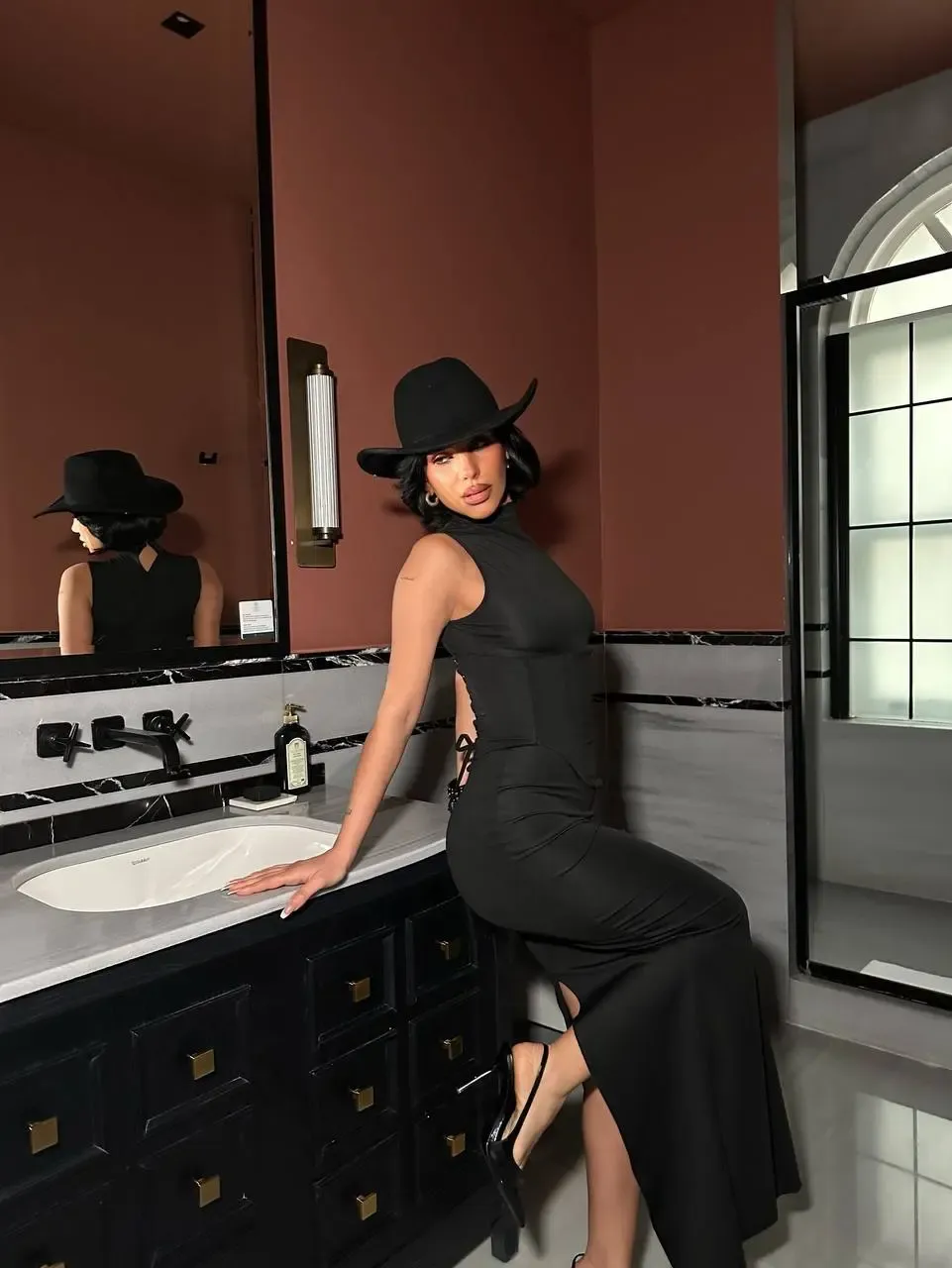 Korseli Balenli Maxi Boy Elbise Siyah