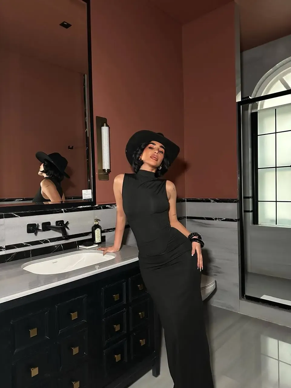 Korseli Balenli Maxi Boy Elbise Siyah