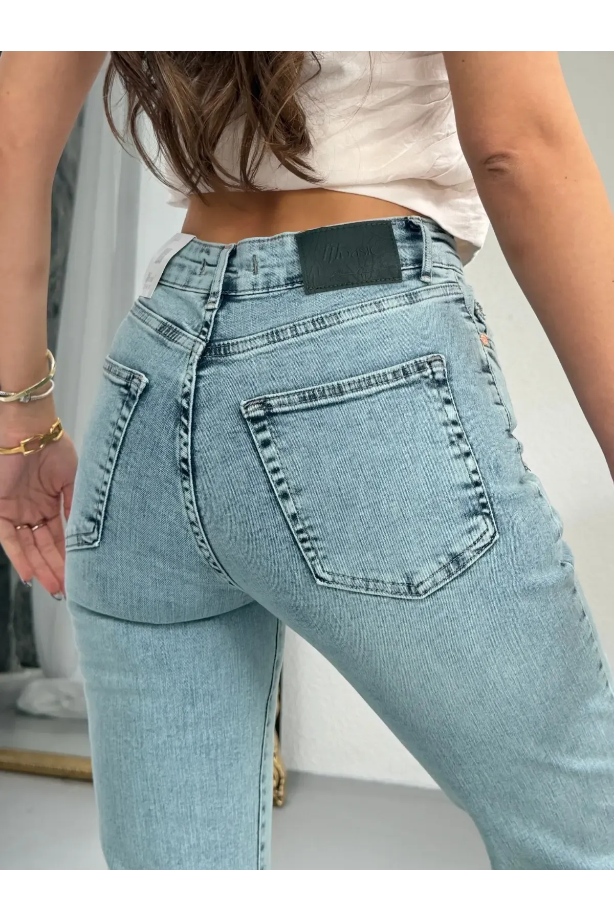 Likralı İspanyol Paça Flare Jeans