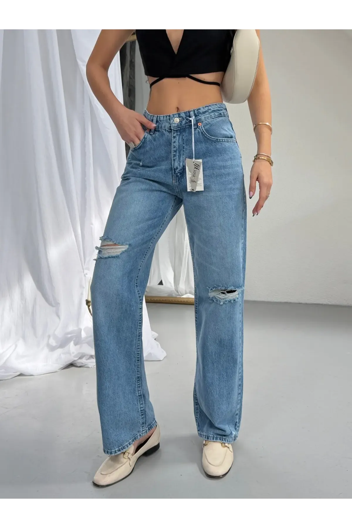 Likrasız Straıght Fit jeans